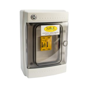 10020/2/ENC - Type 1+2+3, 25kA (Level 3/4), single phase, with indication, complete in IP65 polycarbonate enclosure