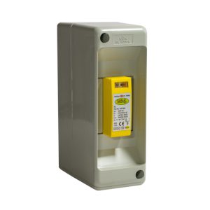 320002/ENC - Type 2+3, single module, 2 pole with replaceable modules, window indication and remote contacts, complete in a 2 module box