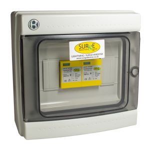 800912ENC - Type 1+2+3, 50KA (Level 3/4), single phase device with window indication and pluggable modules, complete in IP65 polycarbonate enclosure