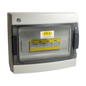 800914ENC - Type 1+2+3, 100ka (level 1), 3 phase device, with window indication and pluggable modules, complete in IP65 polycarbonate enclosure