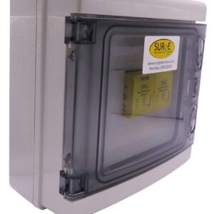 LSPD12ENC - T1,2&3 SP&N, 25kA per pole, lightning and surge device in a 8 way polycarbonate enclosure