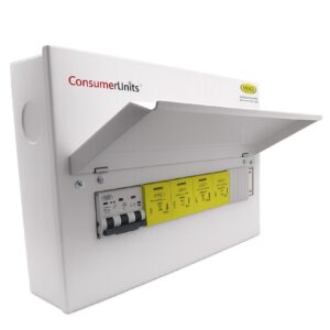 LSPD14ENCMETM - T1,2&3 TP&N, 25kA per pole, lightning and surge device in a 12 way metal enclosure with 63A MCB