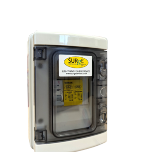 LSPD22ENCM - T1,2&3 SP&N, 12.5kA per pole, lightning and surge device in a 4 way polycarbonate enclosure with 63A MCB