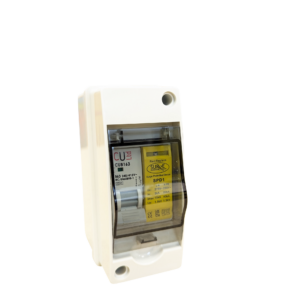 SPD1ENCM - T2&3 SP&N, single module surge device in a 2  way polycarbonate enclosure with 32A MCB