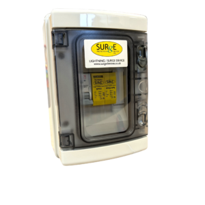 SPD2ENCM - T2&3 SP&N surge device in a 4 way polycarbonate enclosure with 32A MCB