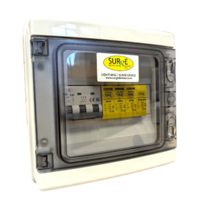 SPD4ENCM - T2&3 TP&N surge device in a 8 way polycarbonate enclosure with 32A MCB
